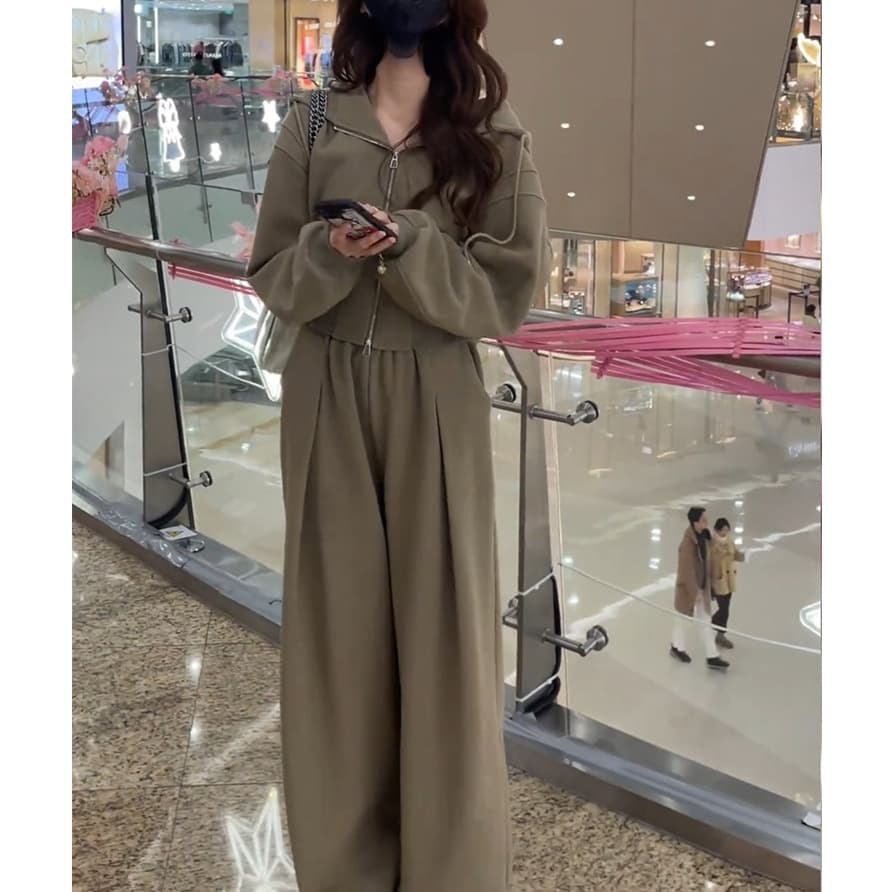 ジャージ レディース ゆったりデザイン セットアップ フーディ
