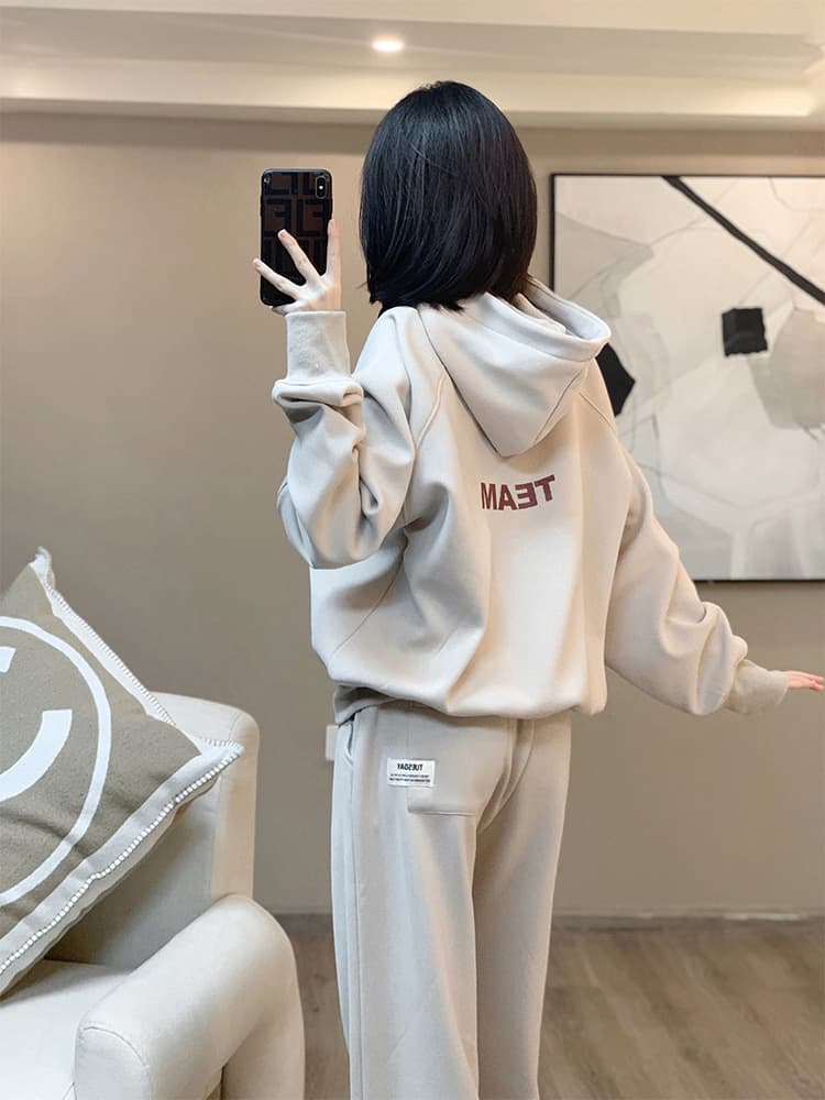 ジャージ レディース ハート刺繍入り上下セットジャージ