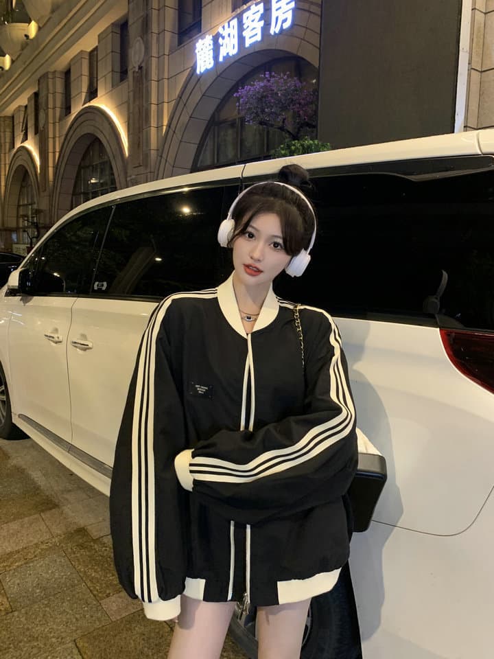 ジャージ レディース スポーティー ラインジャージ 襟付き