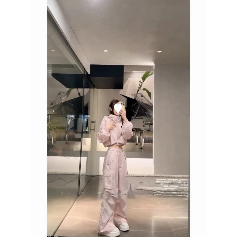 ジャージ レディース ゆったりカーゴセットアップ トレーナー パンツ