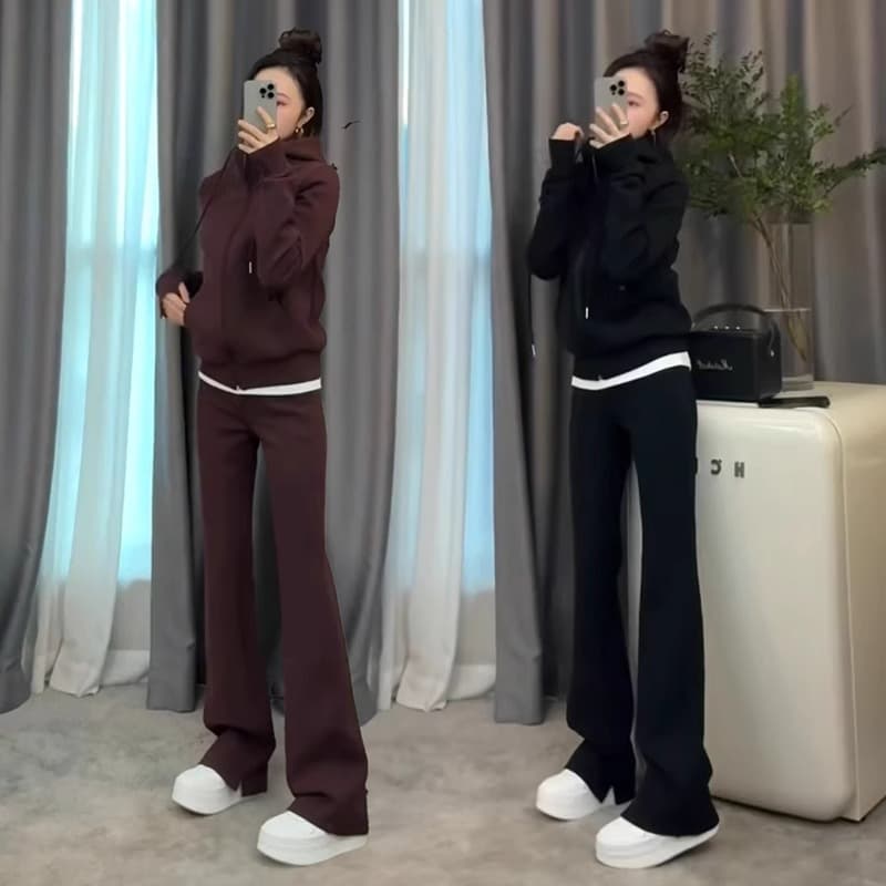 ジャージ レディース シンプル上品セットアップジャージ